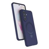 CONSTRAIN - Samsung Galaxy A27 İçin Kılıf Kamera Çıkıntılı MagSafe İle Uyumlu Şarj Özellikli Halka Stand Yumuşak Dokulu Kapak - Lacivert