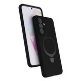 CONSTRAIN - Samsung Galaxy A27 İçin Kılıf Kamera Çıkıntılı MagSafe İle Uyumlu Şarj Özellikli Halka Stand Yumuşak Dokulu Kapak - Siyah