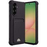 CONSTRAIN - Samsung Galaxy A35 ile uyumlu A37/A36/A56 Kılıf Kamera Ve Köşe Korumalı Kartlıklı Cüzdanlı Yumuşak Silikon - Siyah