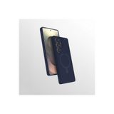 CONSTRAIN - Samsung Galaxy S24 Ultra ile uyumlu Kılıf Magsafe ile uyumlu Halkalı Extra Standlı içi Kadife Yumuşak Renkli Silikon Kapak - Lacivert