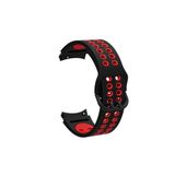 CONSTRAIN Samsung Galaxy Watch 4 5 6 Pro 40mm 44mm Classic 42mm 43mm 46mm 47mm İle Uyumlu 20mm Delikli Silikon Spor Kordon Nefes Alan Hafif Tere Dayanıklı Ayarlanabilir Akıllı Saat Kayışı - Siyah 2