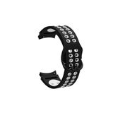 CONSTRAIN Samsung Galaxy Watch 4 5 6 Pro 40mm 44mm Classic 42mm 43mm 46mm 47mm İle Uyumlu 20mm Delikli Silikon Spor Kordon Nefes Alan Hafif Tere Dayanıklı Ayarlanabilir Akıllı Saat Kayışı - Siyah 4