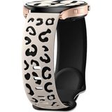 CONSTRAIN - Samsung Galaxy Watch 8-7-6 40-42-44mm ile uyumlu Kordon Çift Renkli Leopar Desen Şık Silikon Saat Kordonu - Bej-1