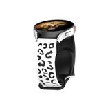 CONSTRAIN - Samsung Galaxy Watch 8-7-6 40-42-44mm ile uyumlu Kordon Çift Renkli Leopar Desen Şık Silikon Saat Kordonu - Beyaz