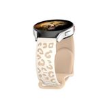 CONSTRAIN - Samsung Galaxy Watch 8-7-6 40-42-44mm ile uyumlu Kordon Çift Renkli Leopar Desen Şık Silikon Saat Kordonu - Krem-1