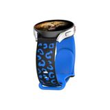 CONSTRAIN - Samsung Galaxy Watch 8-7-6 40-42-44mm ile uyumlu Kordon Çift Renkli Leopar Desen Şık Silikon Saat Kordonu - Mavi