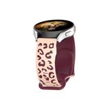 CONSTRAIN - Samsung Galaxy Watch 8-7-6 40-42-44mm ile uyumlu Kordon Çift Renkli Leopar Desen Şık Silikon Saat Kordonu - Pembe-1