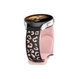 CONSTRAIN - Samsung Galaxy Watch 8-7-6 40-42-44mm ile uyumlu Kordon Çift Renkli Leopar Desen Şık Silikon Saat Kordonu - Pembe-3