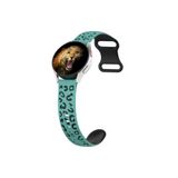 CONSTRAIN - Samsung Galaxy Watch 8-7-6 40-42-44mm ile uyumlu Kordon Çift Renkli Leopar Desen Şık Silikon Saat Kordonu - Yeşil