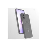 CONSTRAIN - Samsung ile uyumlu Galaxy A06 Kılıf MagSafe ile uyumlu Halkalı Extra Standlı Içi Kadife Yumuşak Renkli Silikon Kapak - gri
