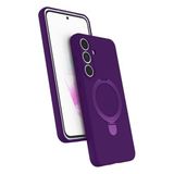 CONSTRAIN - Samsung ile uyumlu Galaxy A25 Kılıf MagSafe ile uyumlu Halkalı Extra Standlı Içi Kadife Yumuşak Renkli Silikon Kapak - mor