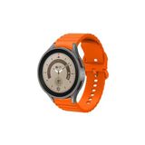 CONSTRAIN - Samsung ile uyumlu Galaxy Watch 4 5 6 7 Fe 40 40 44 Classic 42 43 46 47 Mm Kordon Wave Dalgalı Silikon Kordon - Turuncu