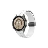 CONSTRAIN - Samsung ile uyumlu Galaxy Watch 4 5 6 7 FE 40 44 Classic 42 43 46 47 mm Kordon Magnetli Ayarlanır Silikon Kordo - Beyaz