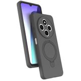 CONSTRAIN - Xiaomi ile uyumlu Redmi 14C Kılıf MagSafe ile uyumlu Halkalı Extra Standlı Içi Kadife Yumuşak Renkli Silikon Kapak - gri