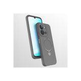 CONSTRAIN - Xiaomi ile uyumlu Redmi 15C Kılıf MagSafe ile uyumlu Halkalı Extra Standlı Içi Kadife Yumuşak Renkli Silikon Kapak - gri