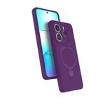 CONSTRAIN - Xiaomi ile uyumlu Redmi Note 14 4G Kılıf MagSafe ile uyumlu Halkalı Extra Standlı Içi Kadife Yumuşak Renkli Silikon Kapak - mor