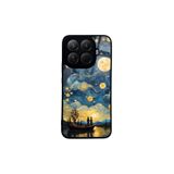 CONSTRAIN - Xiaomi Mi 15T Pro ile uyumlu Kılıf Boyalı Tablo Desenli Fiyonk Ve Leopar Tasarımlı 3D Ayna Görünümlü Korumalı Kapak - Bej