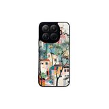 CONSTRAIN - Xiaomi Mi 15T Pro ile uyumlu Kılıf Boyalı Tablo Desenli Fiyonk Ve Leopar Tasarımlı 3D Ayna Görünümlü Korumalı Kapak - Beyaz