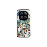 CONSTRAIN - Xiaomi Redmi Note 15 Pro Plus ile uyumlu Kılıf Boyalı Tablo Desenli Fiyonk Ve Leopar Tasarımlı 3D Ayna Görünümlü Korumalı Kapak - Beyaz 1