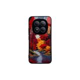 CONSTRAIN - Xiaomi Redmi Note 15 Pro Plus ile uyumlu Kılıf Boyalı Tablo Desenli Fiyonk Ve Leopar Tasarımlı 3D Ayna Görünümlü Korumalı Kapak - Kırmızı