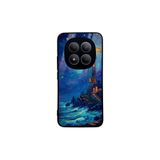 CONSTRAIN - Xiaomi Redmi Note 15 Pro Plus ile uyumlu Kılıf Boyalı Tablo Desenli Fiyonk Ve Leopar Tasarımlı 3D Ayna Görünümlü Korumalı Kapak - Mavi