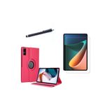 CONSTRAIN - Xiaomi Redmi Pad ile Uyumlu Standlı Kılıf + Cam Ekran Koruyucu + Tablet Kalemi 3'lü Set - Pembe