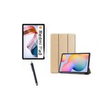 CONSTRAIN - Xiaomi Redmi Pad ile Uyumlu Standlı Kılıf + Nano Flexible Kırılmaz Ekran Koruyucu + Tablet Kalemi - Altın