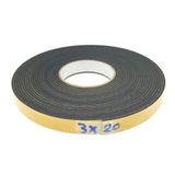 Contacall Kapı Pencere İzolasyon Bandı/Yapışkan Kapı Pencere Süngeri Eva-3mmx20mm-Siyah-10 Metre