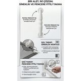 Contacall Profesyonel Pencere Fitili ve Sineklik Montaj Makarası - Çift Başlıklı Ergonomik Fitil Takma Aparatı - 1 - Beyaz - 1 Adet