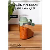 Contalı Sızdırmaz Erzak Saklama Kabı / 1100 ml / Yeşil - Tekli