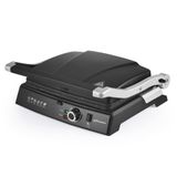 Conti CG-320 Bestost 2000W 6 Dilim Döküm Plakalı Tost ve Izgara Makinesi Alüminyum Çıkarılabilir Plakalar 180° Açılabilir Ayarlanabilir Termostat ve Yağ Haznesi Siyah