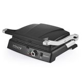 Conti CG-320 Bestost 2000W 6 Dilim Döküm Plakalı Tost ve Izgara Makinesi Alüminyum Çıkarılabilir Plakalar 180° Açılabilir Ayarlanabilir Termostat ve Yağ Haznesi Siyah