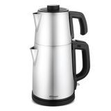 Conti CTM-125 Tealine Çelik Çay Makinesi 2000 W, 1,7 L Su Isıtıcı ve 1,2 L Demlik, 304 Paslanmaz Çelik, Sıcak Tutma, Kettle Kullanımı, Gizli Rezistans, 360° Taban