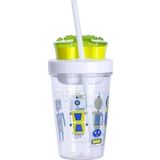 Contigo Bueno Snack Straw Robot Green 350 ml Çocuk Suluk