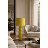 Contour Ahşap Gövdeli Yeşil Keten Şapkalı Dekoratif Yer Abajuru 85 cm E27 Modern Lambader
