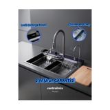 CONTROL MİX 75x45cm Akıllı Dijital Teknolojik 7 Fonksiyonlu Ledli Eviye Paslanmaz Bal Petek Tasarımlı Mutfak Evyesi