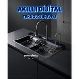 Control Mix Controlmix 7 Fonksiyonlu Akıllı Teknolojik Eviye Seti 304 Paslanmaz Çelik Dikdörtgen Tezgah Altı - Gri