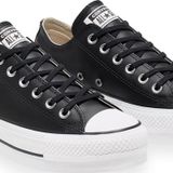 Converse 561680C Chucktaylor All Star Leather Plat Siyah-Beyaz Unisex Ayakkabı