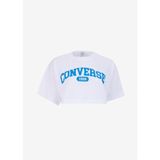 Converse Beyaz Kadın Yuvarlak Yaka Crop Top Baskılı T-Shirt Converse Sporty Cropped Tee Whıte - M