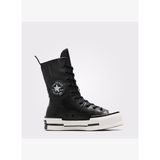 Converse Chuck 70 Plus XHi Unisex Siyah Deri Platform Sneaker