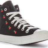 Converse Chuck Taylor All Star Cherries kadın tekstil spor ayakkabısı, Siyah/Kırmızı, 9