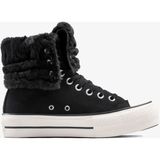 Converse Chuck Taylor All Star Fold Over Lift Siyah Kadın Sneaker Hafif ve Esnek Taban - 001-Siyah