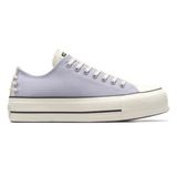 Converse Chuck Taylor All Star Lift Crafted Laces Platform Kadın Günlük Spor Ayakkabı Mor 36