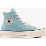 Converse Chuck Taylor All Star Lift Kadın Mavi Süet Platform Sneaker - 423-Mavi