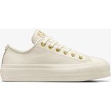 Converse Chuck Taylor All Star Lift Kadın Unisex Deri Platform Sneaker.286 - Krem