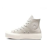 Converse Chuck Taylor All Star Lift Platform Croco Kabartmalı Spor Ayakkabı Bej da Donna A04267C, Beige, 36 EU