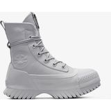 Converse Chuck Taylor All Star Lugged 2.0 cc Unisex Gri Deri Platform Bot Erkek Çocuk İçin Rahat Tasarım - 030-Gri