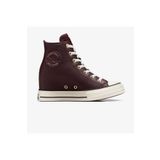 converse Chuck Taylor All Star Wedge Kadın Bordo Deri Platform Sneaker