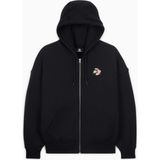 Converse Classic Kadın Oversized Fit Fermuarlı Grafik Baskılı Siyah Hoodie - 001-Siyah
