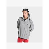 Converse Erkek Sneaker Logolu Gri Loose Fit Yarım Fermuarlı Sweatshirt